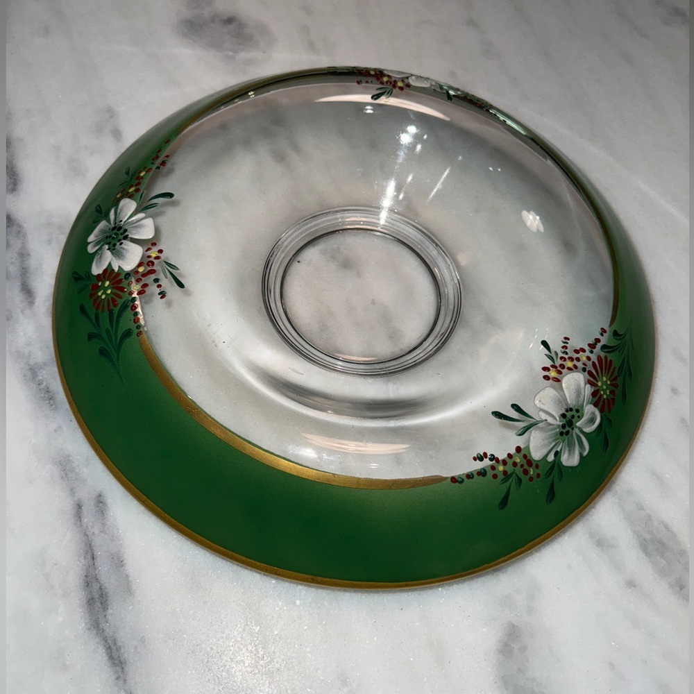 Indiana Glass Co Waterfall Hand painted Bowl.